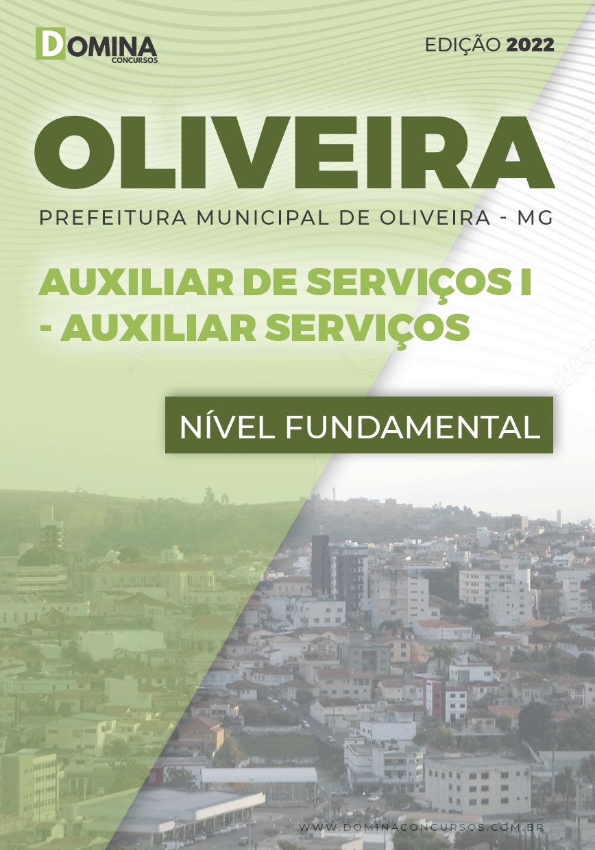 Apostila Pref Oliveira MG 2022 Auxiliar Serviço I Auxiliar Serviço