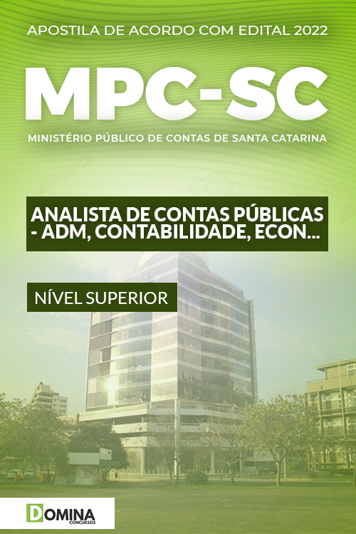 Apostila MPC SC 2022 Analista Contas Público Adm Contabilidade