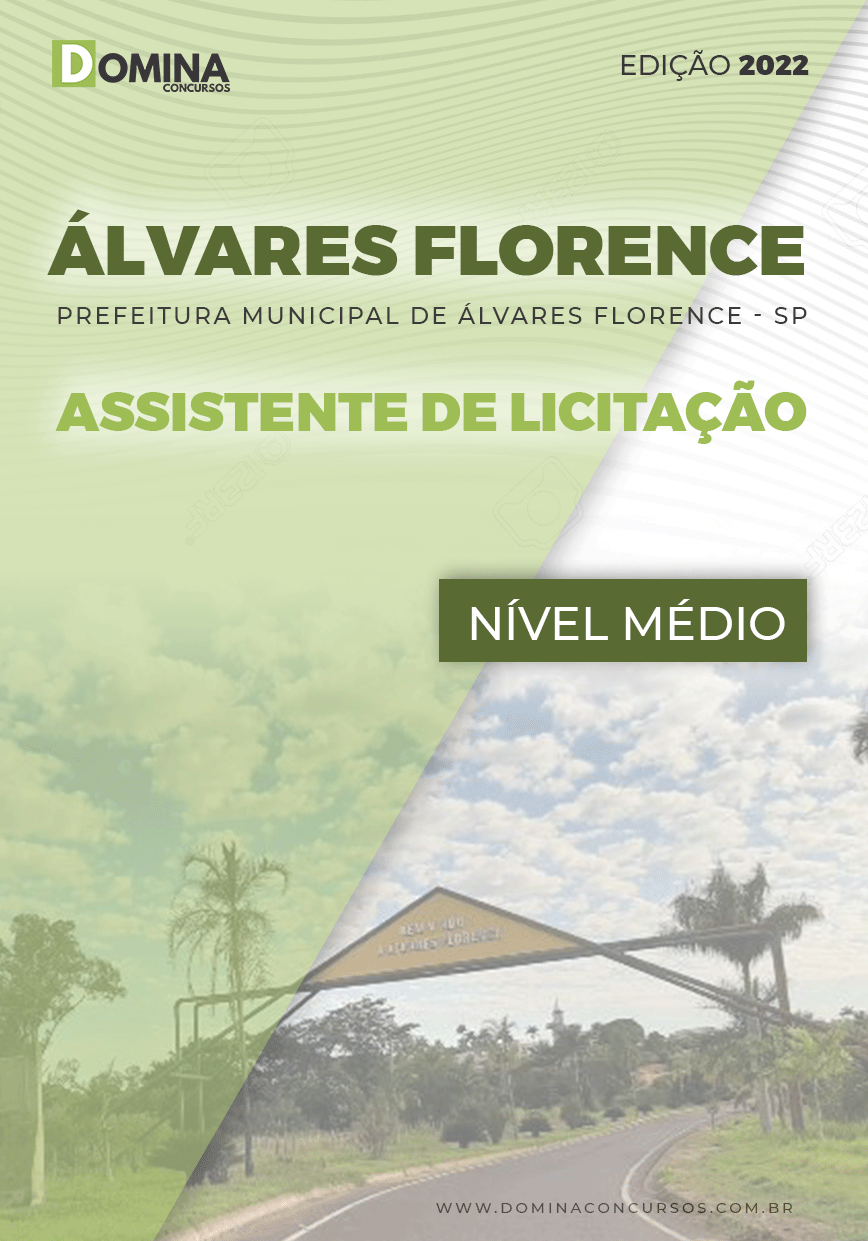 Apostila Pref Álvares Florence SP 2022 Assistente Licitação