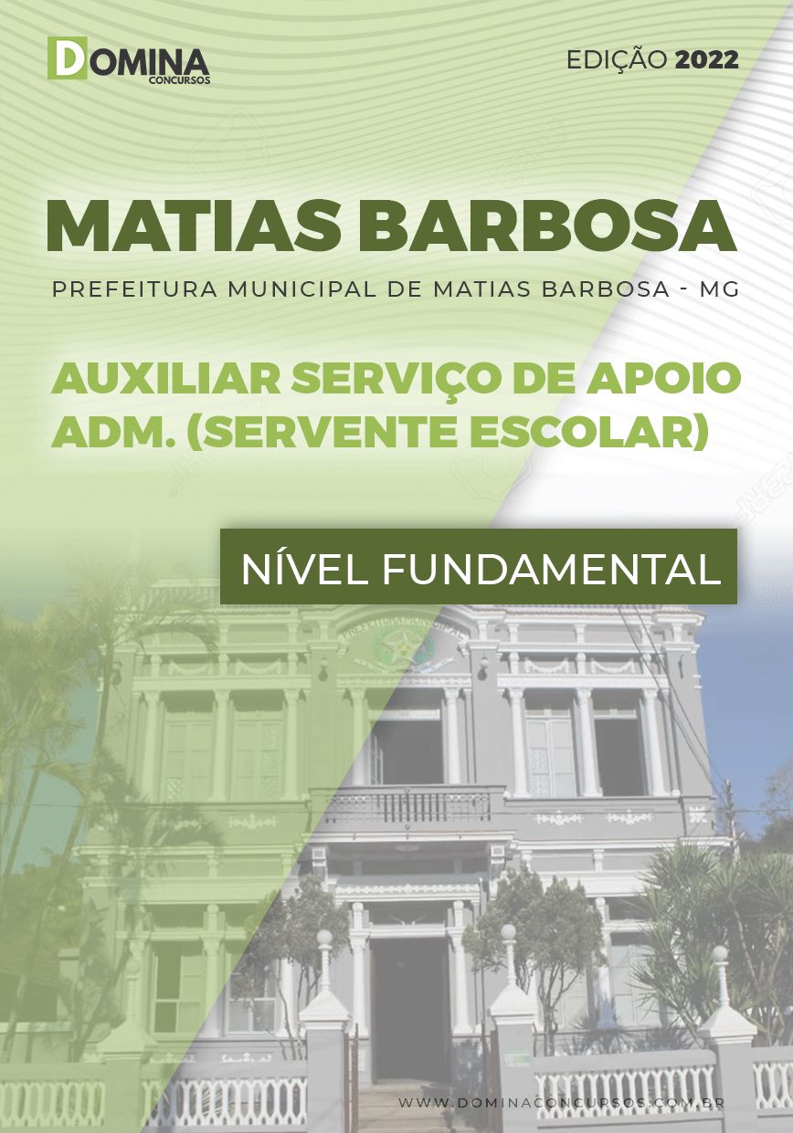 Apostila Pref Matias Barbosa MG 2022 Auxiliar Serv Apoio Administrativo