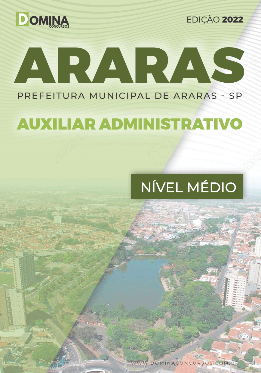 Apostila Concurso Pref Araras SP 2022 Auxiliar Administrativo