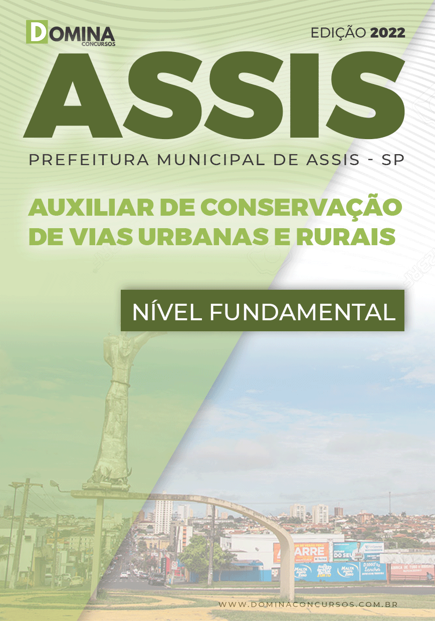 Apostila Pref Assis SP 2022 Auxiliar Conservação Vias Urbanas Rurais