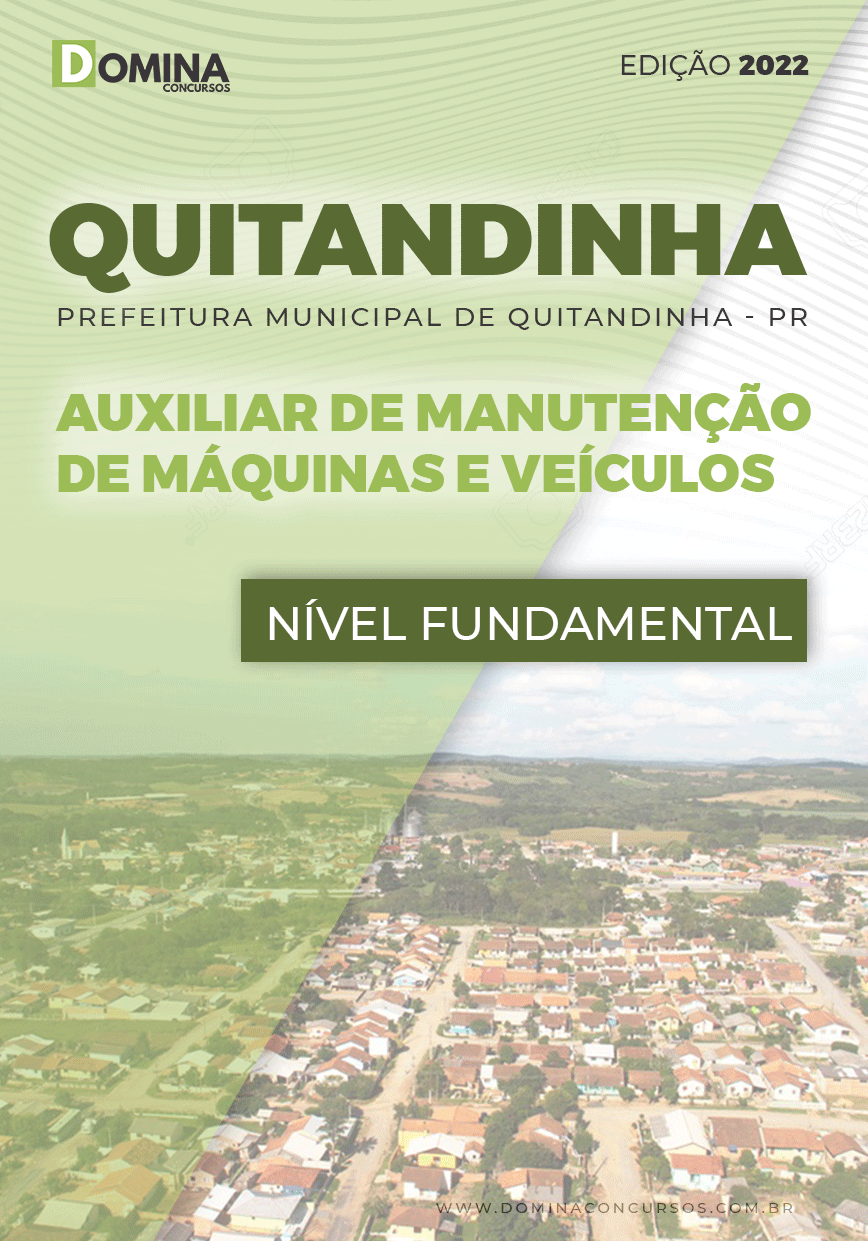 Apostila Pref Quitandinha PR 2022 Auxiliar Manut Máquinas Veículos