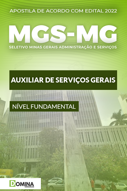 Apostila Digital MSG MG 2022 Auxiliar Serviços Gerais
