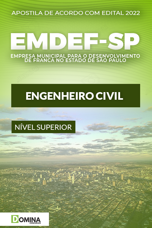 Apostila Concurso EMDEF Franca SP 2022 Engenheiro Civil