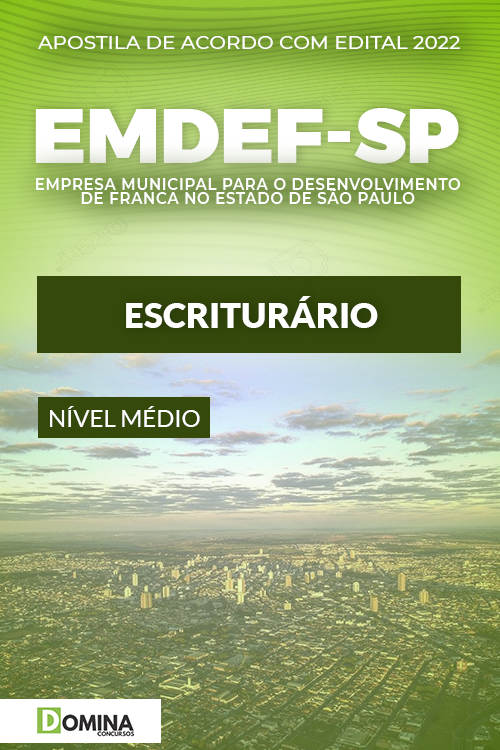 Apostila Digital Concurso EMDEF Franca SP 2022 Escriturário