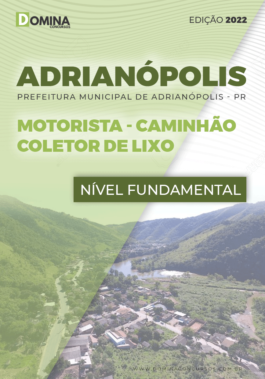 Apostila Pref Adrianópolis PR 2022 Motorista Caminhão Coletor Lixo