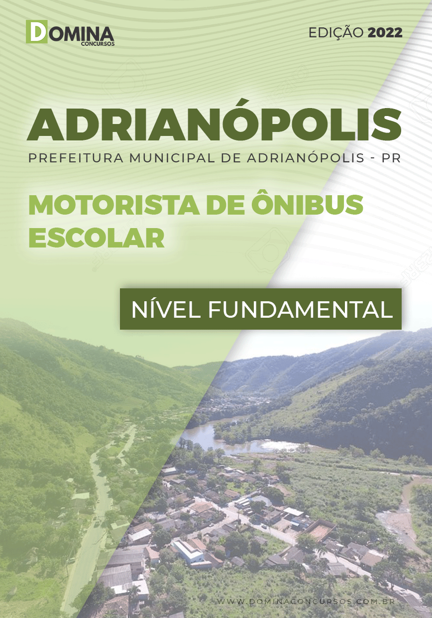 Apostila Pref Adrianópolis PR 2022 Motorista Ônibus Escolar