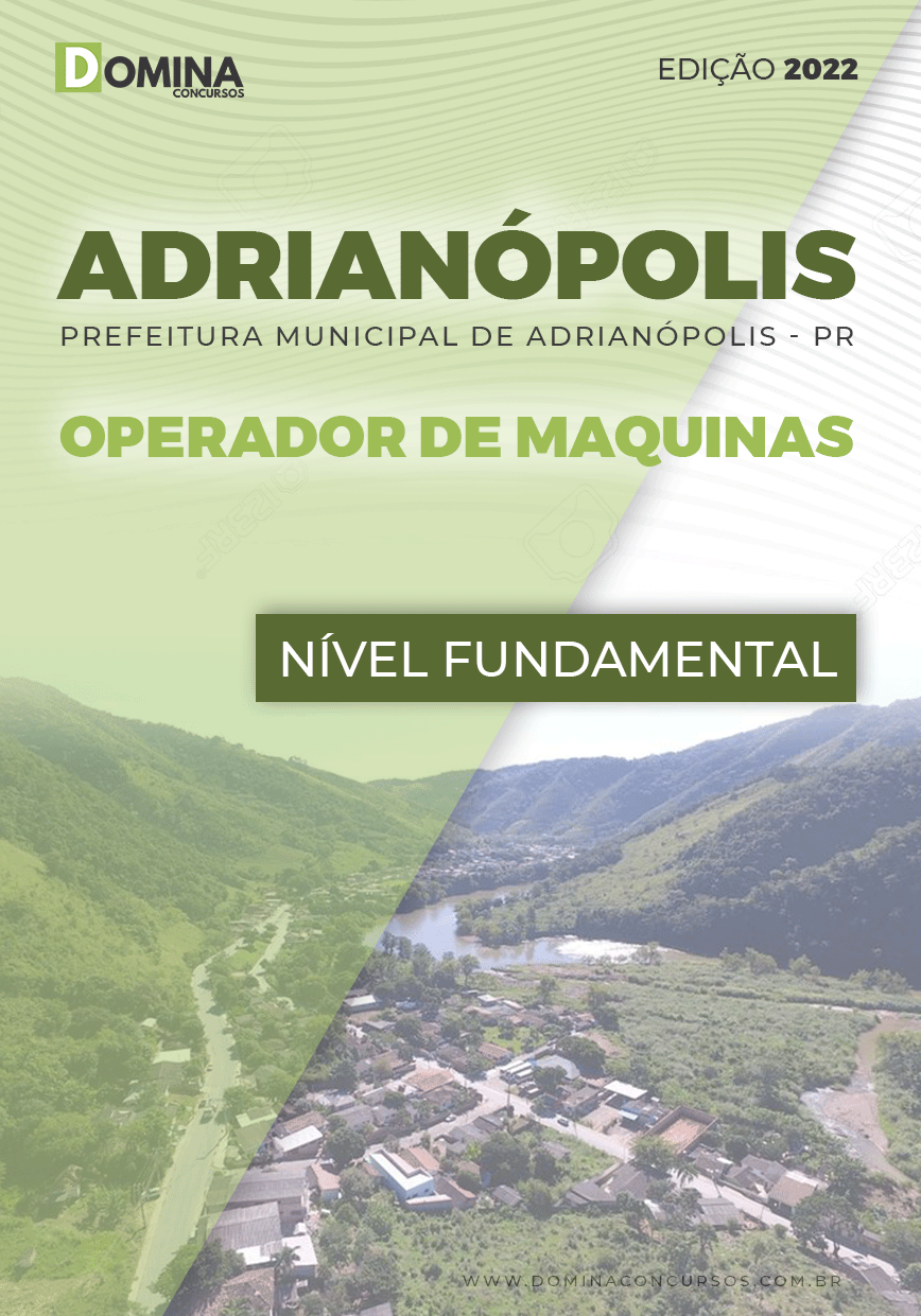 Apostila Digital Pref Adrianópolis PR 2022 Operador Máquinas