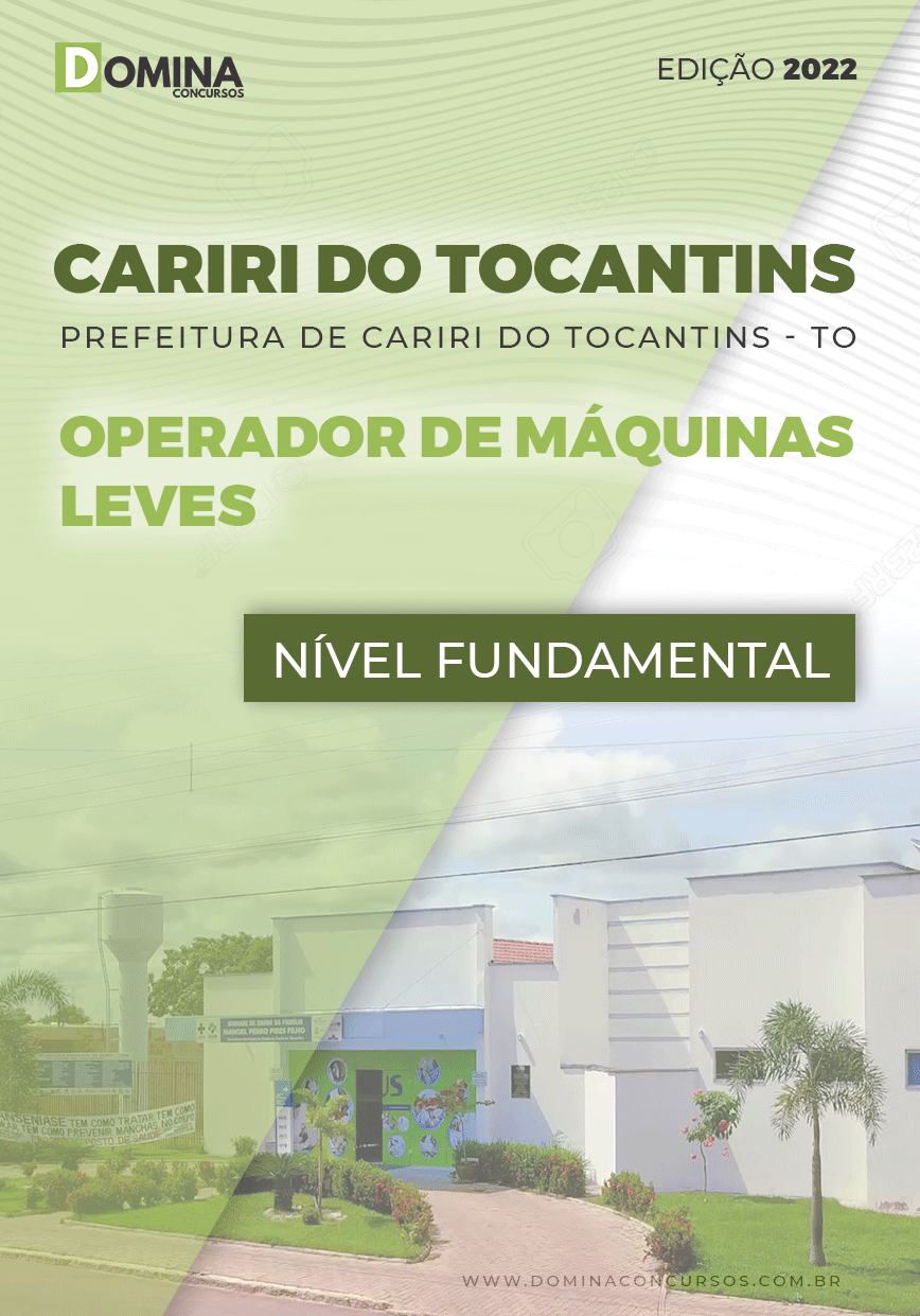 Apostila Pref Cariri Tocantins TO 2022 Operador de Máquinas Leves