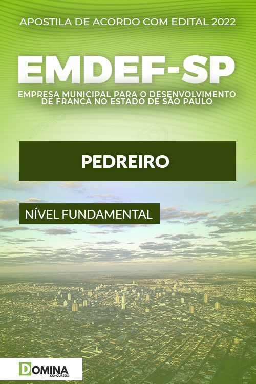 Apostila Concurso Público EMDEF Franca SP 2022 Pedreiro