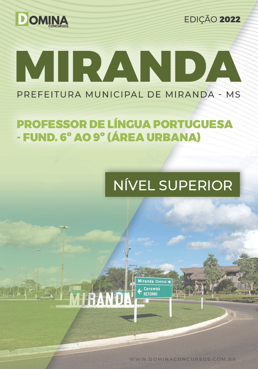 Apostila Pref Miranda MS 2022 Prof Língua Portuguesa Área Urbana