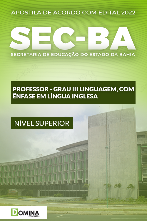 Apostila SEC BA 2022 Prof Pedagógico Língua Inglesa
