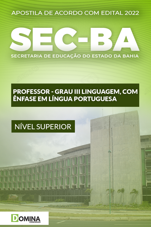 Apostila SEC BA 2022 Prof Pedagógico Língua Portuguesa