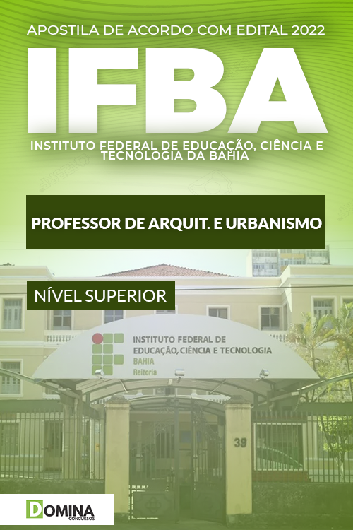 Apostila Concurso IFBA 2022 Professor Arquitetura Urbanismo