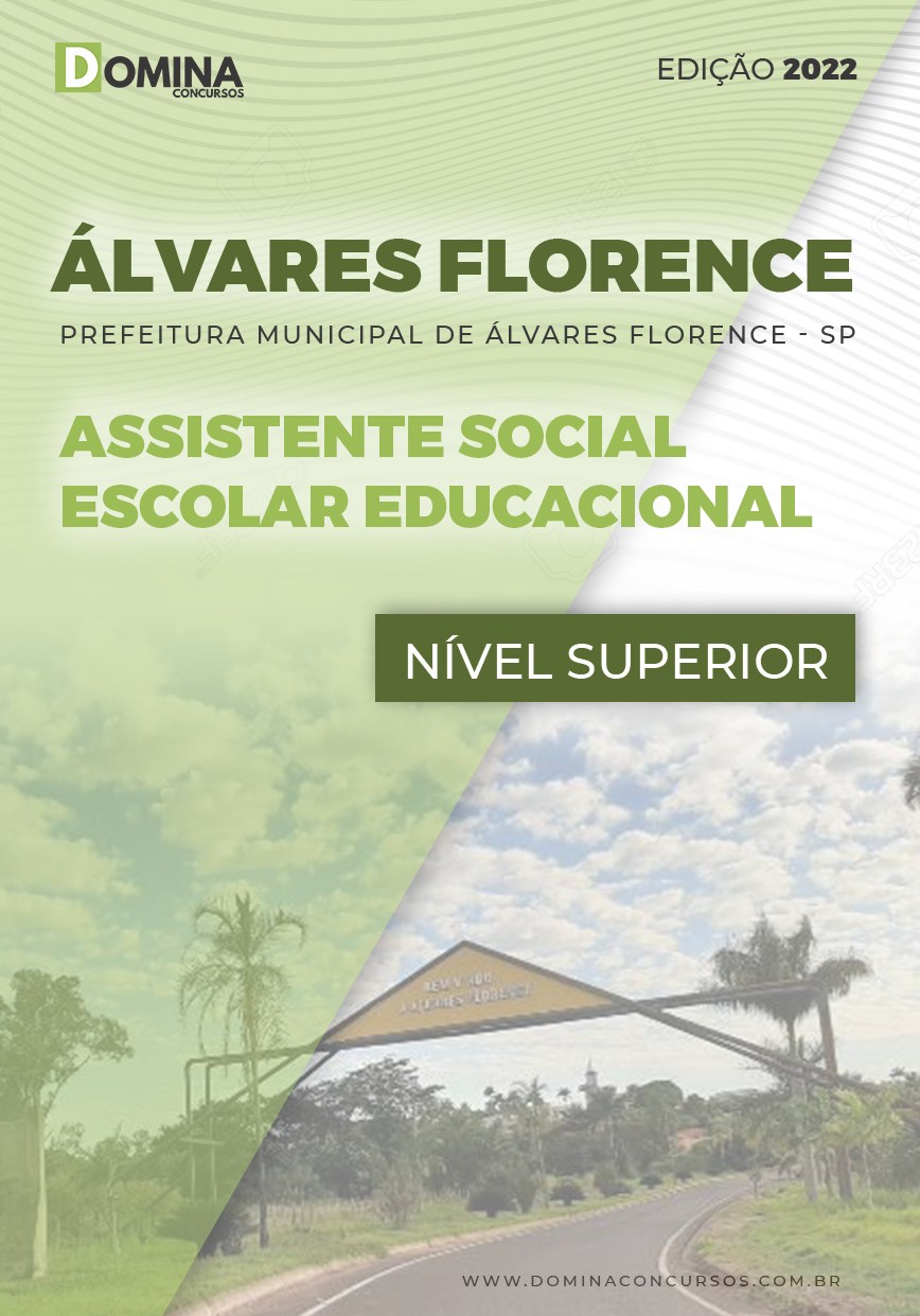 Apostila Pref Álvares Florence SP 2022 Assist Social Escolar Educacional