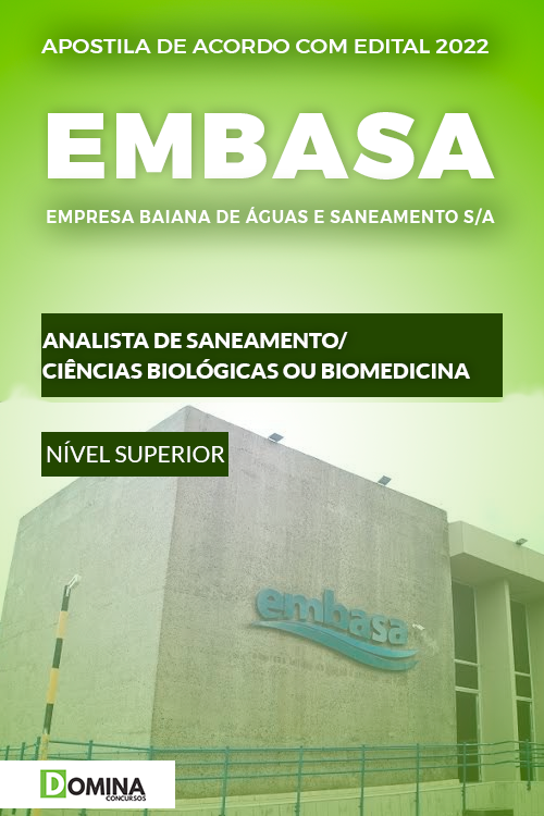 Apostila EMBASA BA 2022 Analista Controle Ciências Biológicas