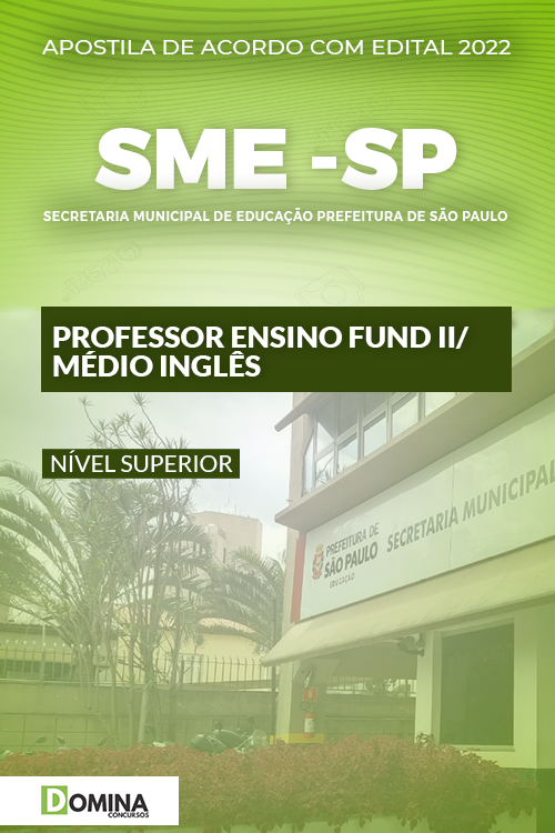 Apostila SME SP 2022 Professor Ensino Fundamental II Inglês