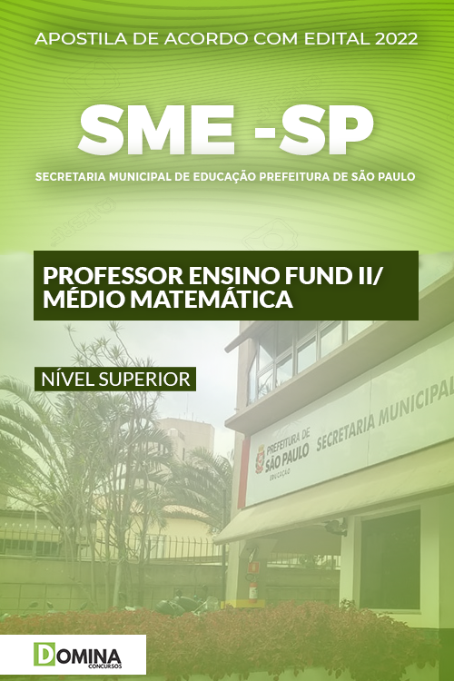 Apostila SME SP 2022 Professor Ensino Fundamental II Matemática