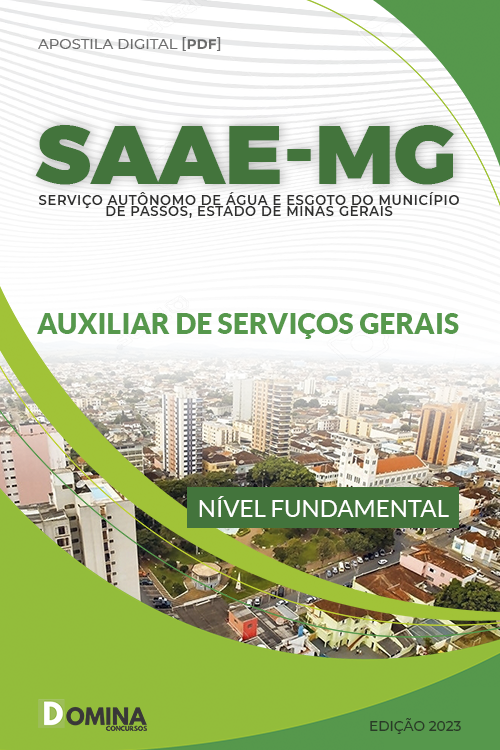 Apostila Concurso SAAE Passos MG 2023 Auxiliar de Serviços Gerais