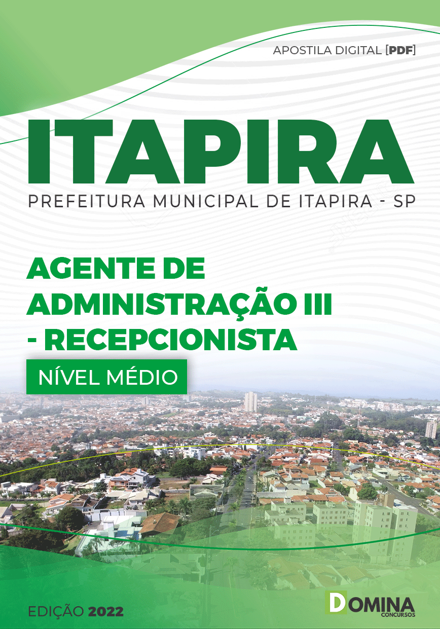 Apostila Concurso Pref Itapira SP 2022 Recepcionista