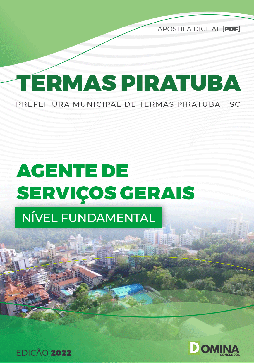 Apostila Pref Termas Piratuba SC 2022 Agente Serviços Gerais