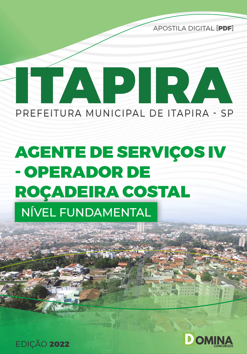 Apostila Concurso Pref Itapira SP 2022 Operador Roçadeira Costal