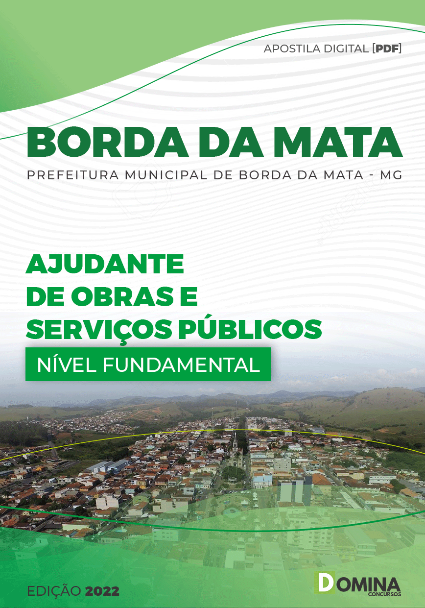 Apostila Pref Borda Mata MG 2022 Ajuntante Obras Serviços Públicos