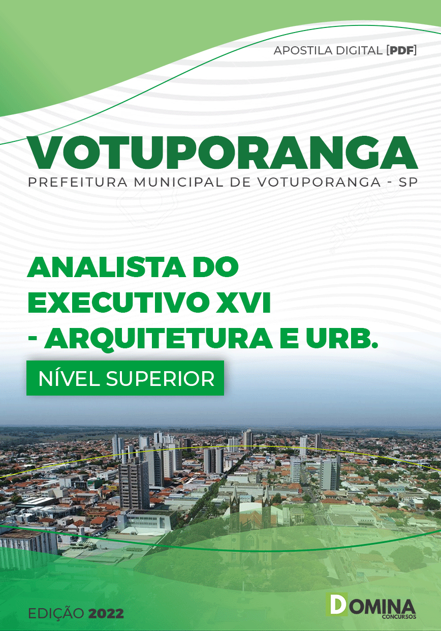 Apostila Pref Votuporanga SP 2022 Analista Arquitetura Urbanismo