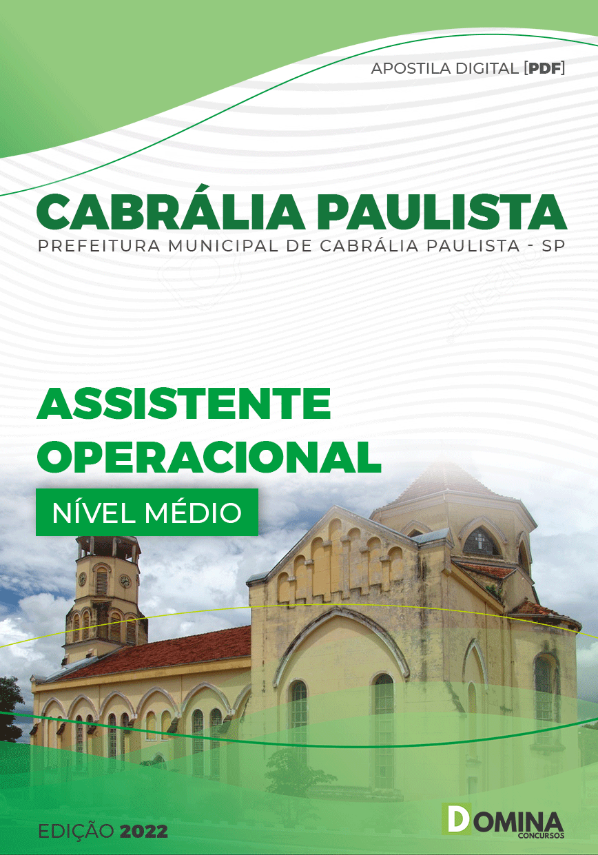 Apostila Pref Cabrália Paulista SP 2022 Assistente Operacional