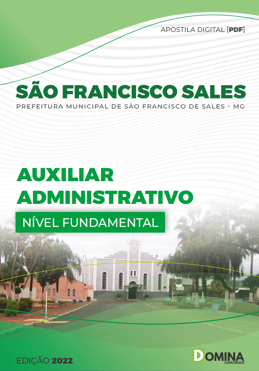 Apostila Pref São Francisco Sales MG 2022 Auxiliar Administrativo