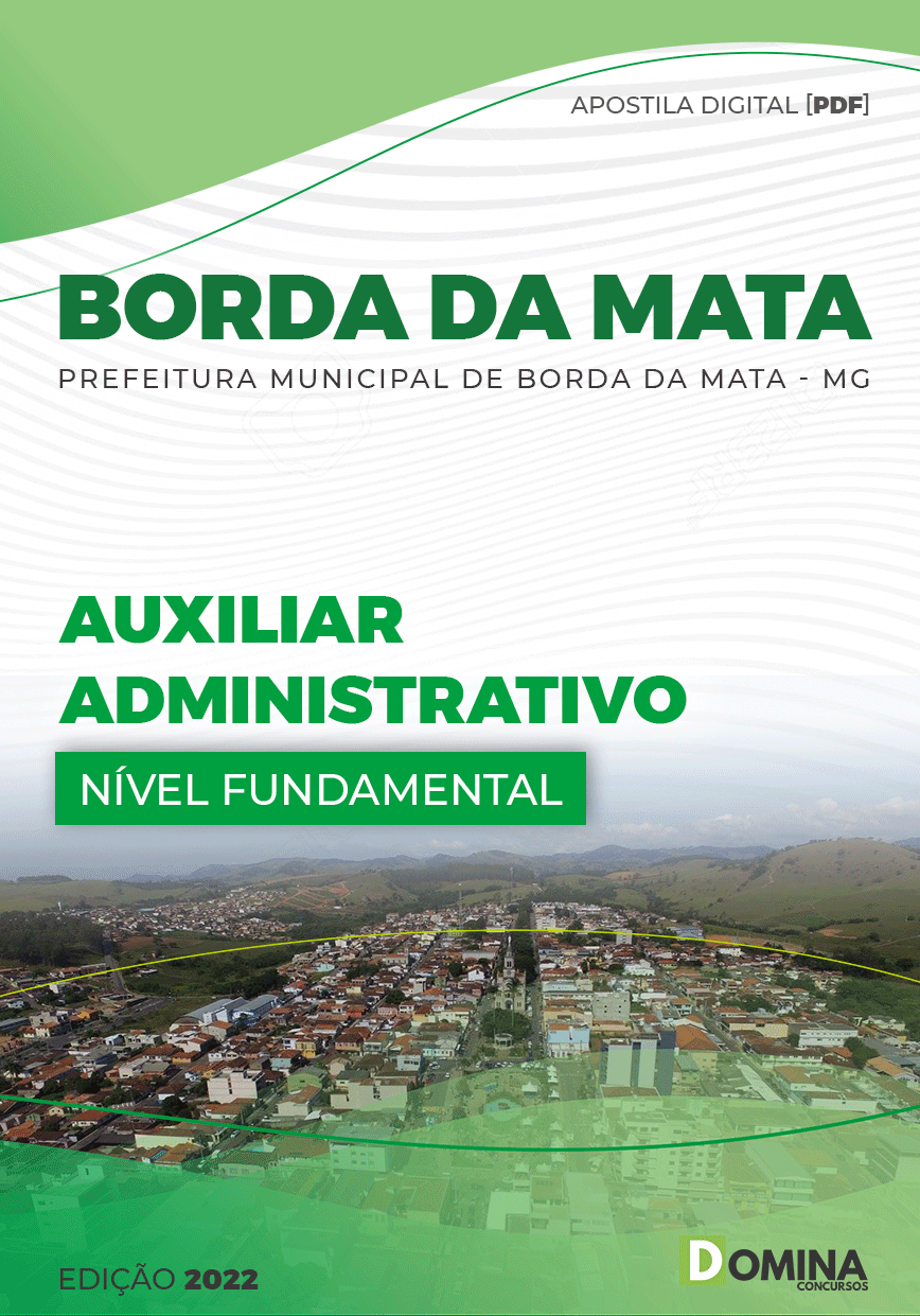 Apostila Pref Borda Mata MG 2022 Auxiliar Administrativo