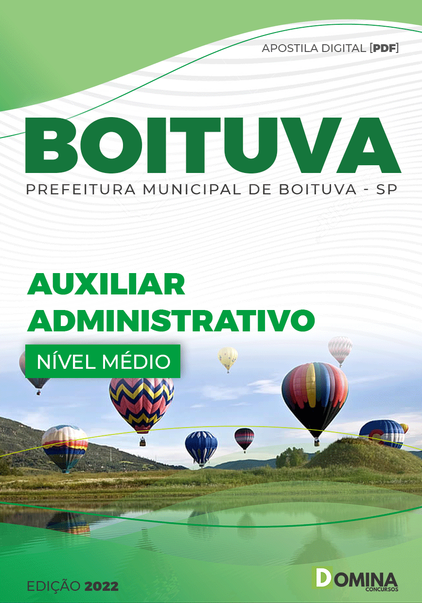 Apostila Concurso Pref Boituva SP 2022 Auxiliar Administrativo