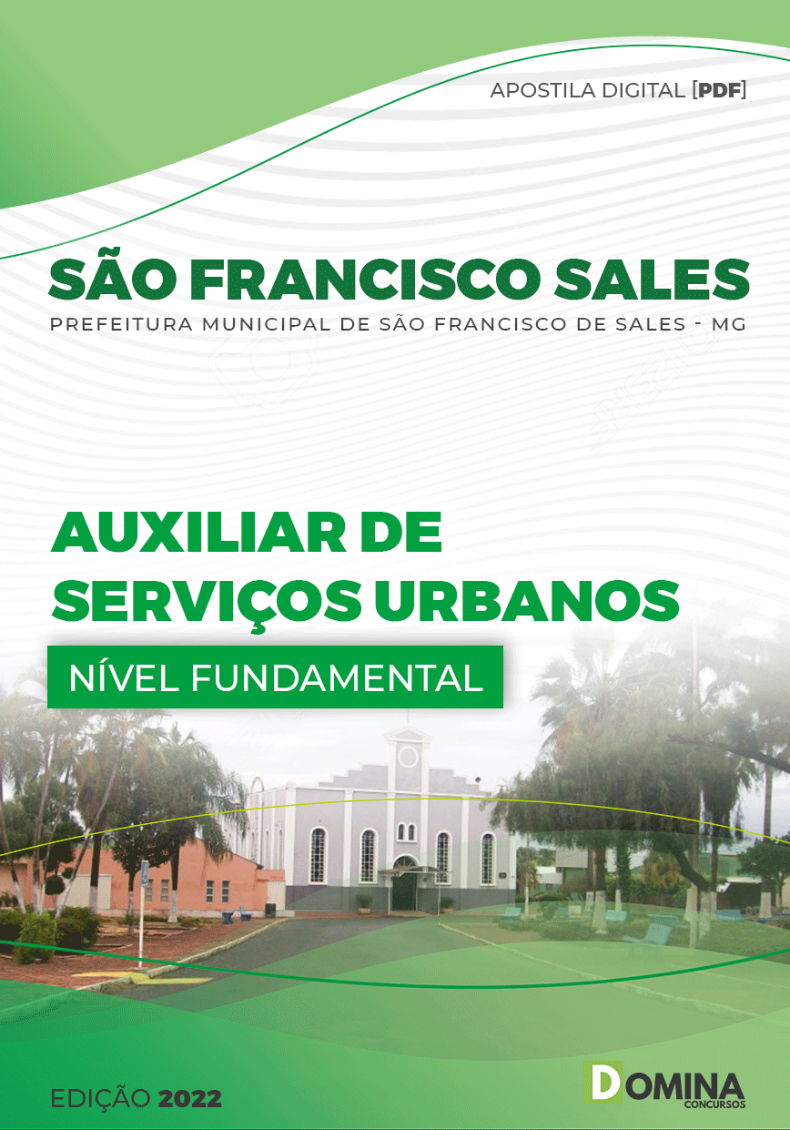 Apostila Pref São Francisco Sales MG 2022 Auxiliar Serviços Urbanos