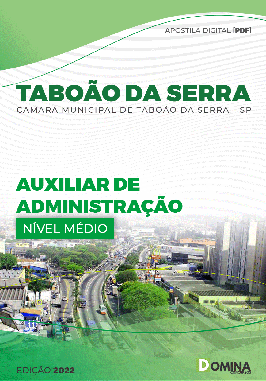 Apostila Câmara Taboão Serra SP 2022 Auxiliar Administração