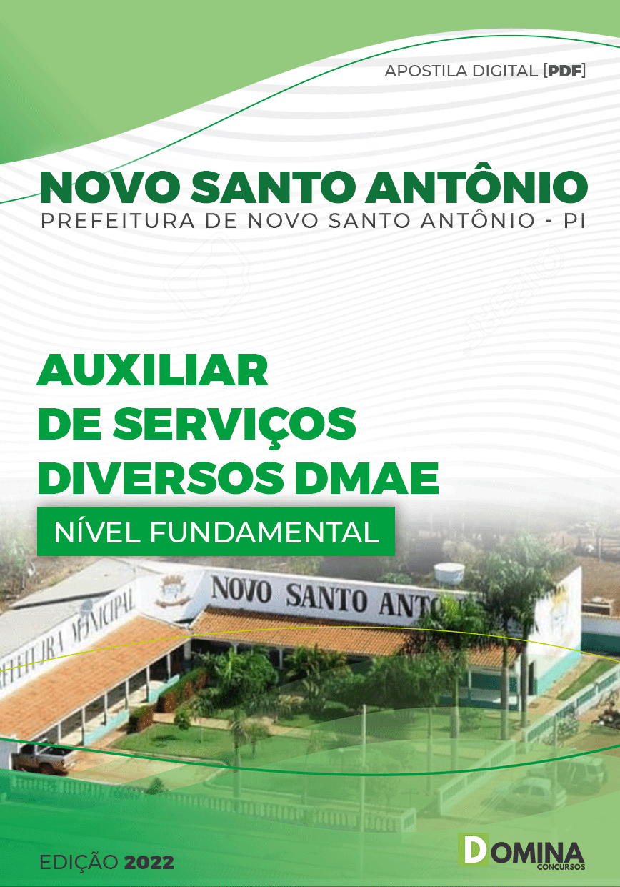 Apostila Pref Novo Santo Antonio PI 2022 Auxiliar Serviços Diversos