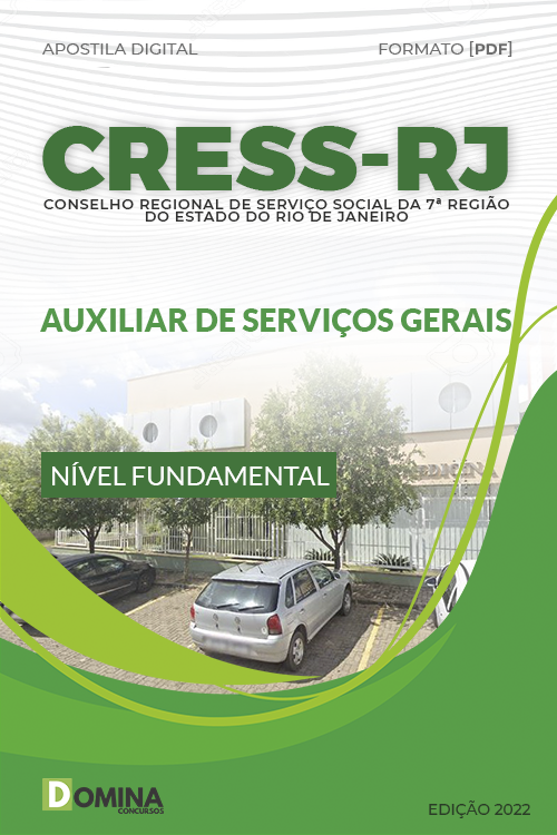 Apostila Concurso CRESS RJ 2022 Auxiliar de Serviços Gerais