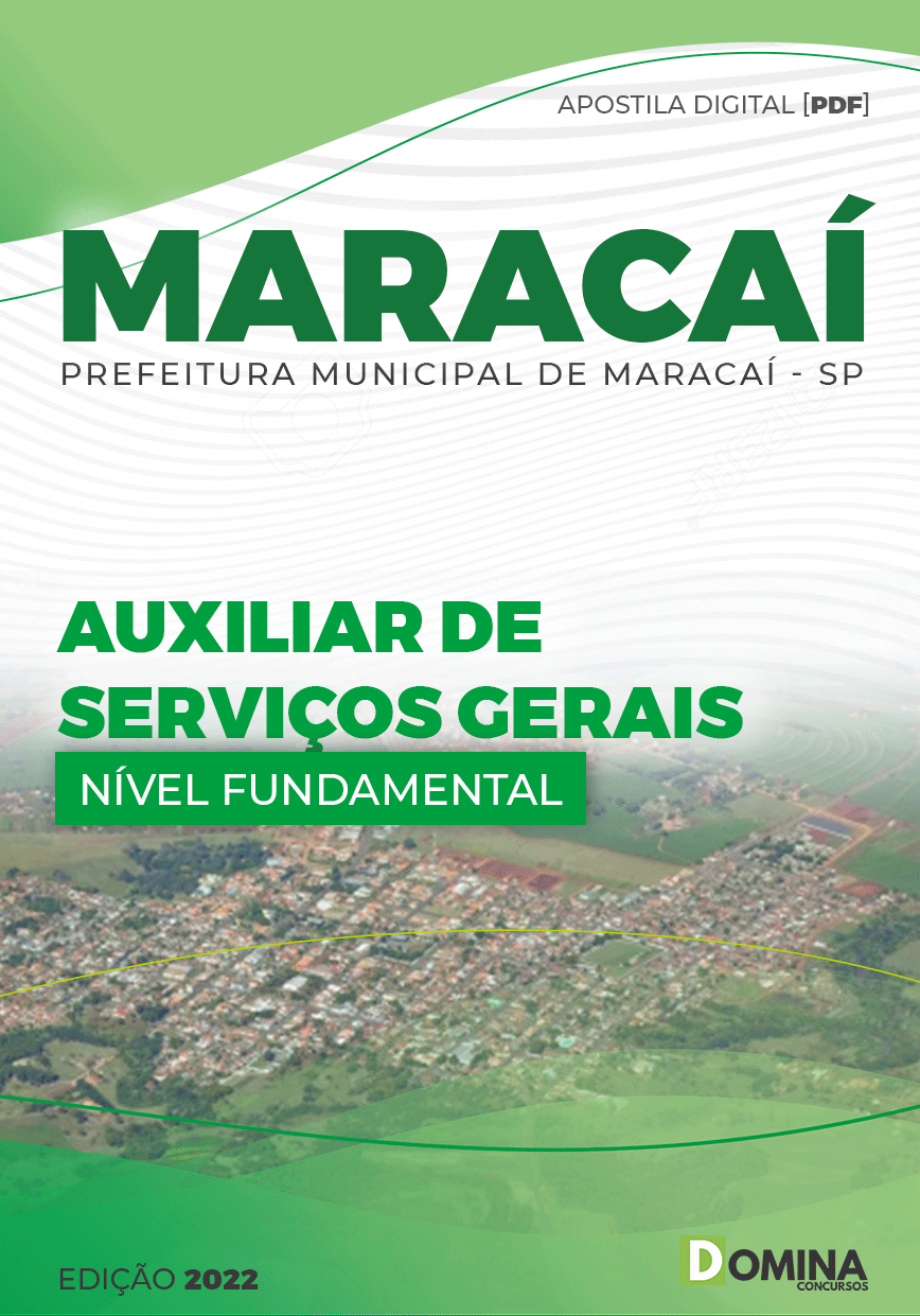 Apostila Digital Pref Maracaí SP 2022 Auxiliar Serviços Gerais