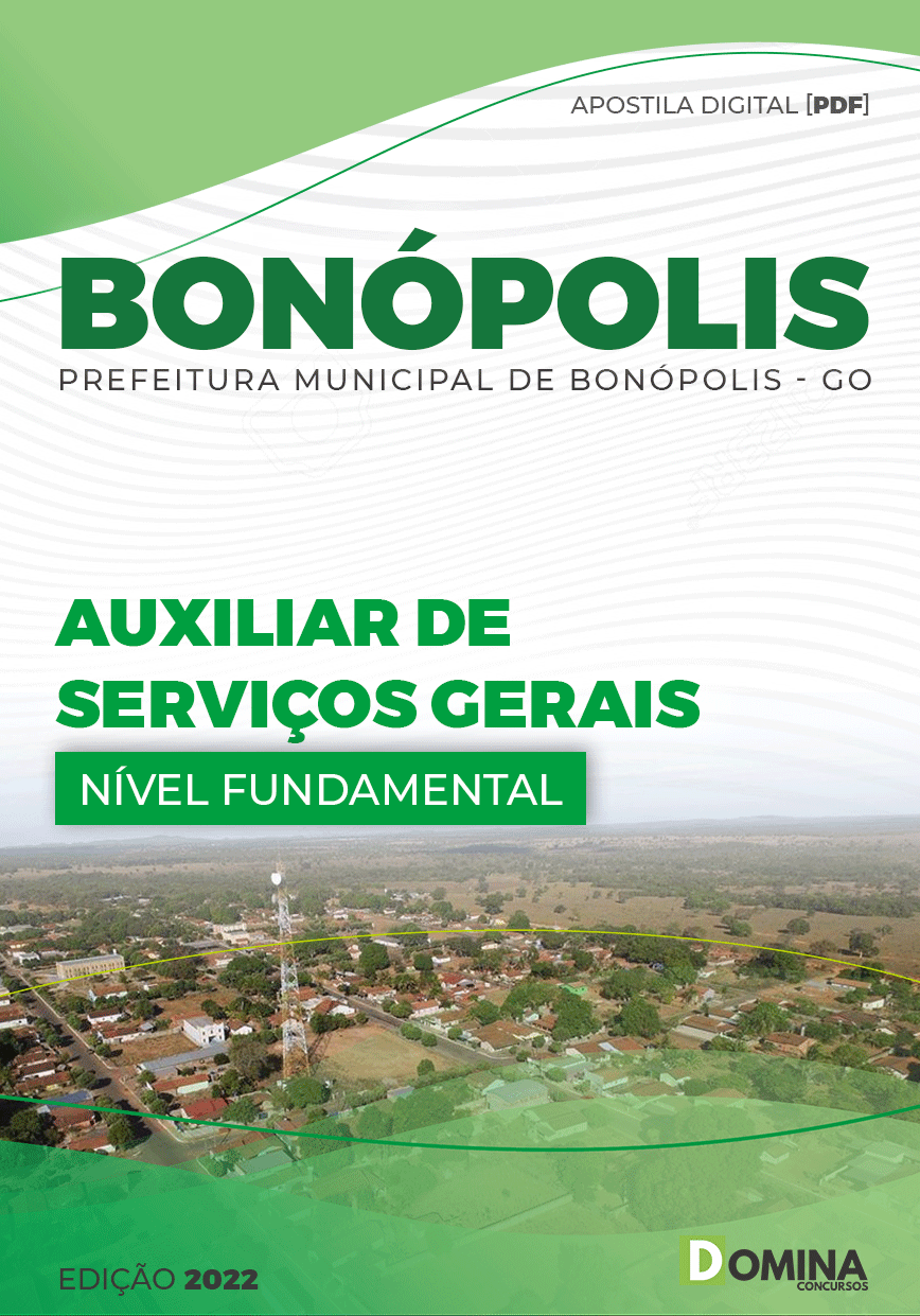 Apostila Seletivo Pref Bonópolis GO 2022 Auxiliar de Serviços Gerais