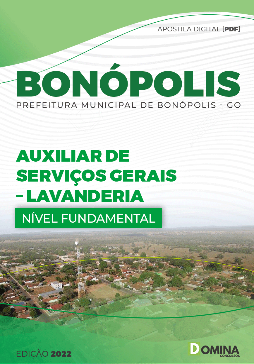 Apostila Seletivo Pref Bonópolis GO 2022 Auxiliar de Serviços Lavanderia