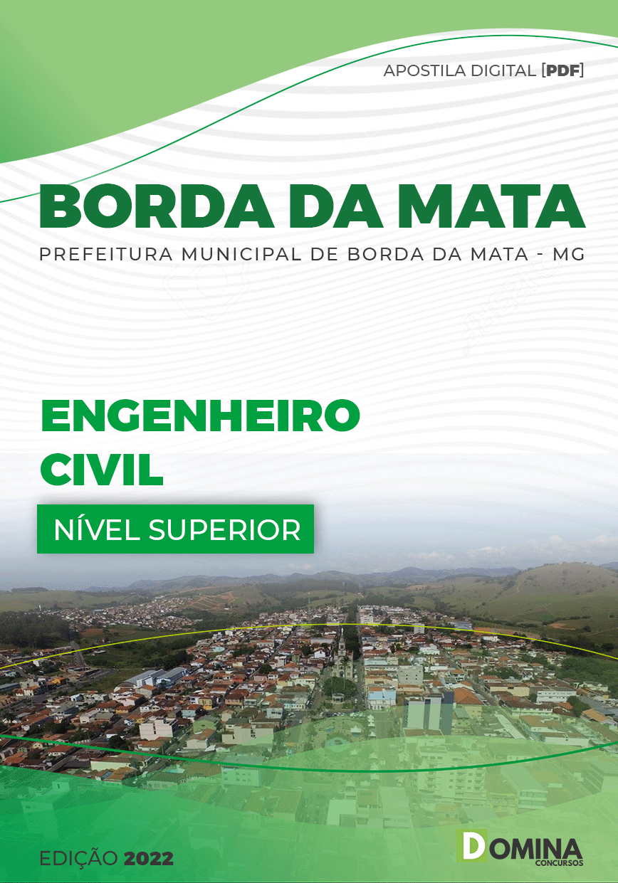 Apostila Digital Pref Borda Mata MG 2022 Engenheiro Civil