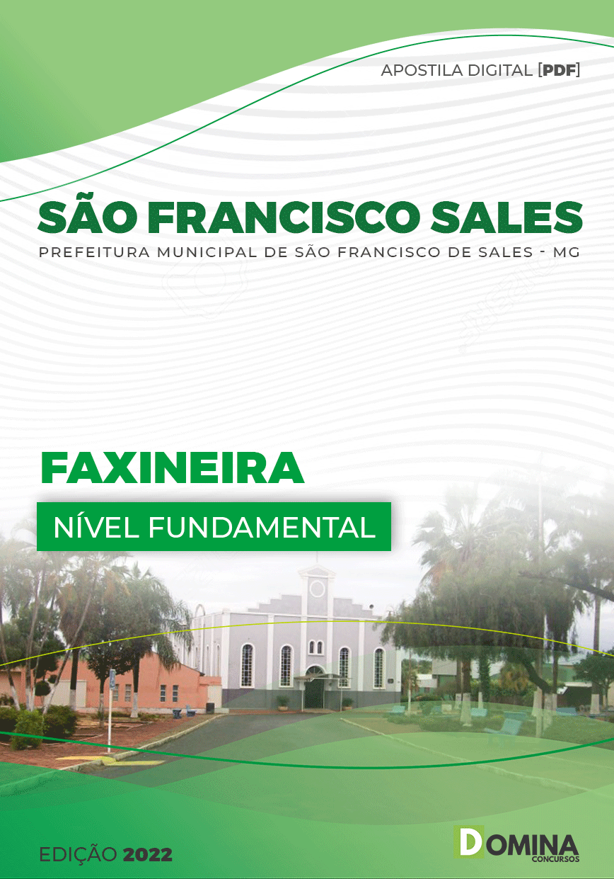 Apostila Digital Pref São Francisco Sales MG 2022 Faxineira