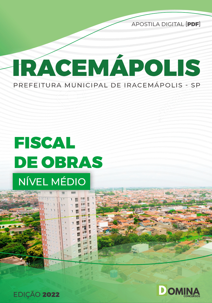 Apostila Digital Pref Iracemápolis SP 2022 Fiscal Obras