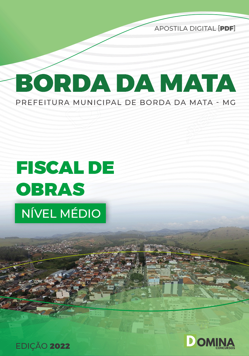 Apostila Digital Pref Borda Mata MG 2022 Fiscal Obras