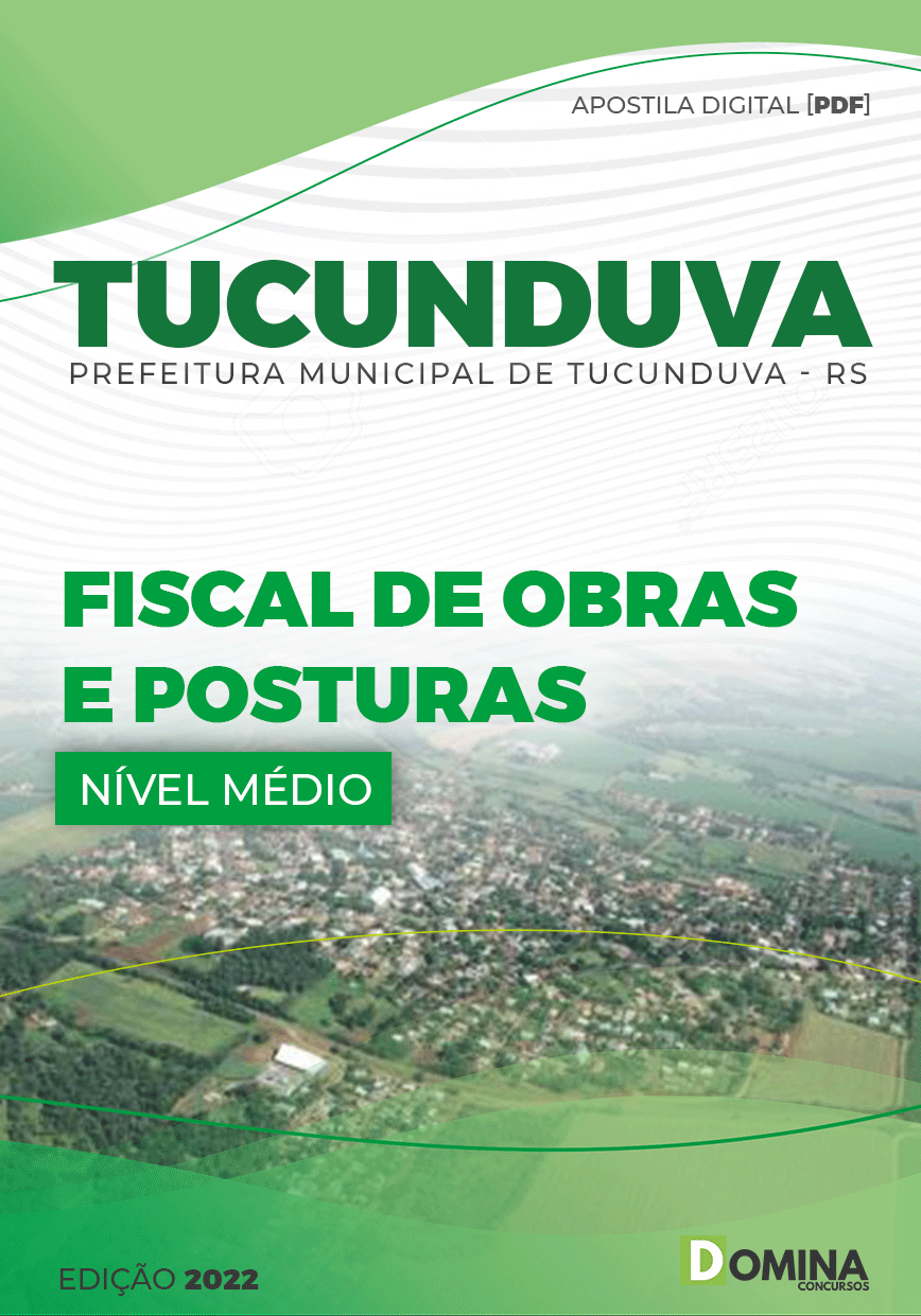 Apostila Pref Tucunduva RS 2022 Fiscal Obras Posturas