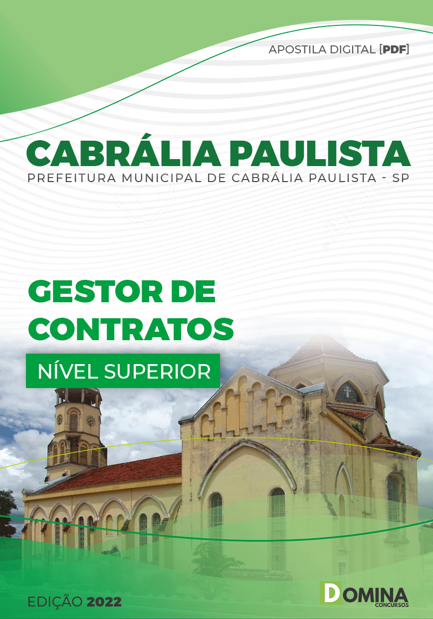 Apostila Pref Cabrália Paulista SP 2022 Gestor Contratos