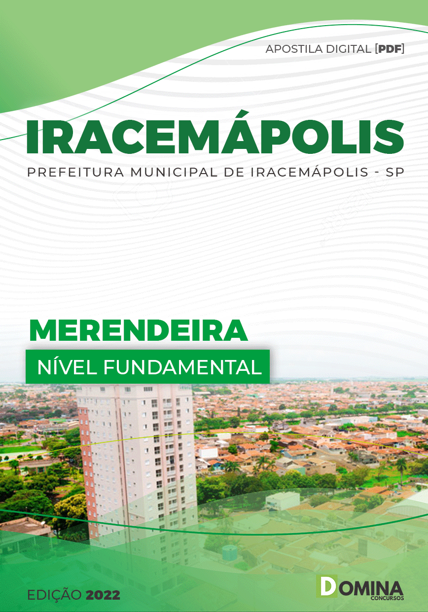 Apostila Digital Pref Iracemápolis SP 2022 Merendeira