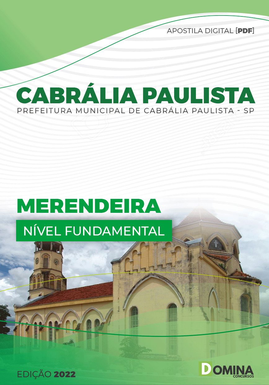 Apostila Digital Pref Cabrália Paulista SP 2022 Merendeira