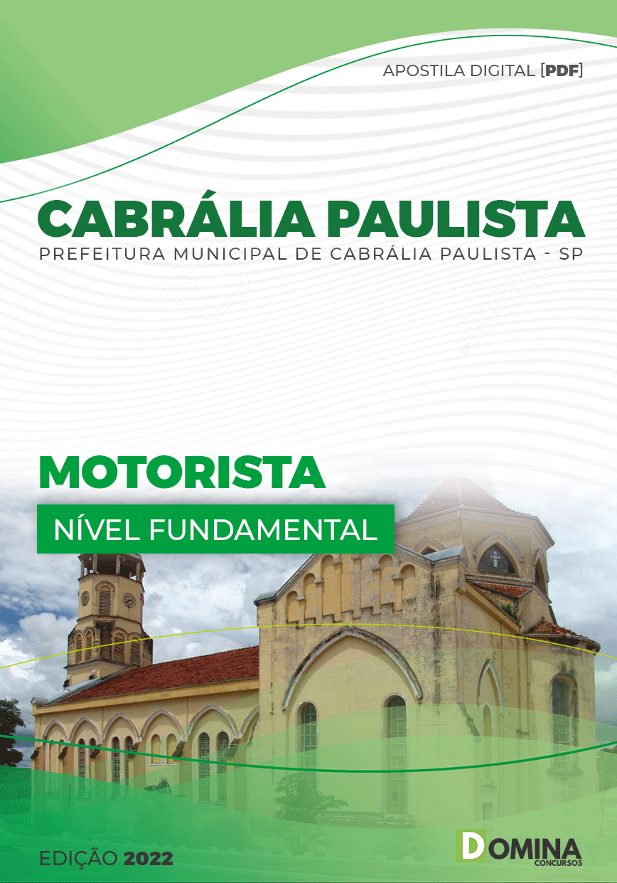 Apostila Digital Pref Cabrália Paulista SP 2022 Motorista