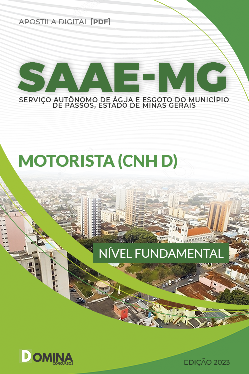 Apostila Concurso SAAE Passos MG 2023 Motorista CNH D